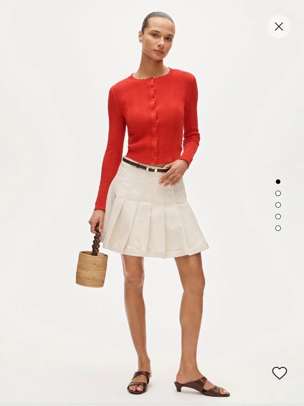J. Crew Pleated Mini Skirt in Cream NWT